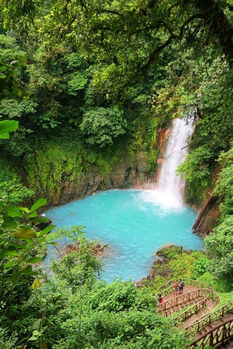 La Fortuna Costa Rica Majestic Blue Waterfall Rio Celeste In Rio