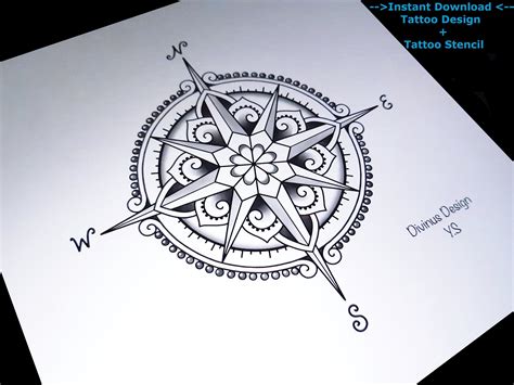 Feminine Compass Tattoo Mandala Compass Tattoo Nautical Compass