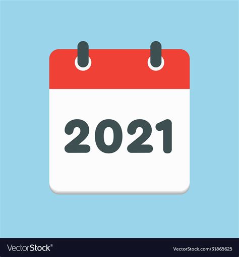 Icon Calendar Year 2021 Icon Year Royalty Free Vector Image