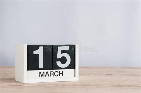 March 15th Day 15 Of Month Wooden Color Calendar On Table Background