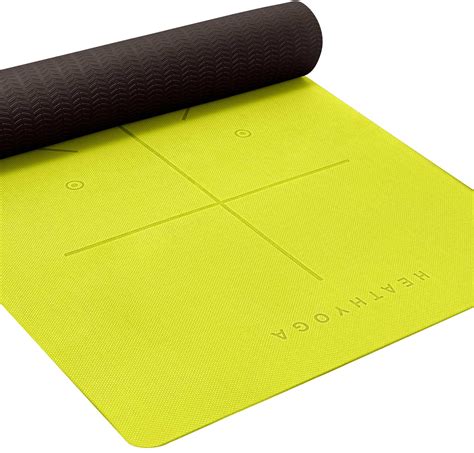 buy heathyoga eco friendly non slip yoga mat body alignment system sgs certified tpe material