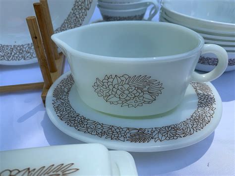 Corelle Woodland Brown Dishes Vintage Great Pattern Etsy