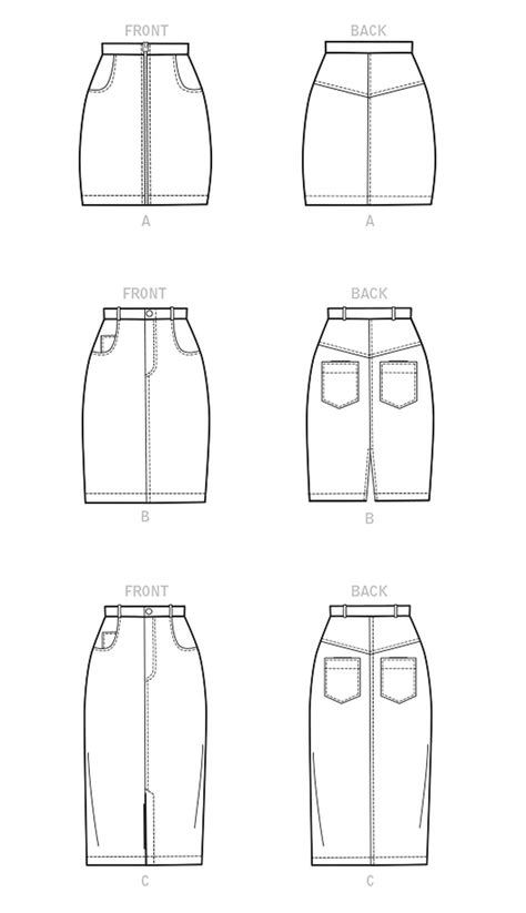 Sewing Pattern For Womens Skirts Fitted Skirt Denim Skirt Etsy