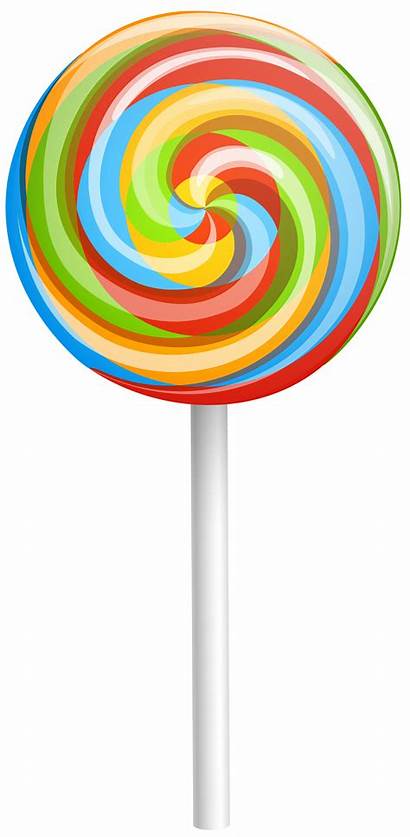 Lollipop Clip Clipart Swirl Rainbow Sweet Lolipop
