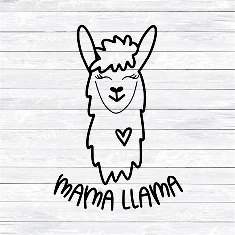 Mama Llama Svg Llama Svg Mama Lama Svg Laser Cut Files Svg Dxf Etsy