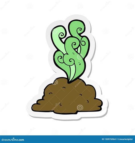 A Creative Sticker Of A Cartoon Smelly Poop Stock Vector Illustration