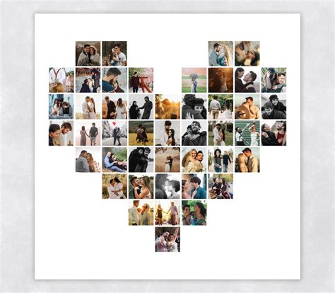 Heart Photo Collage Templates Love Collage Digital Photo Etsy