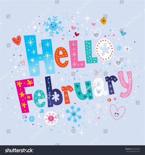 Hello February Stock Vector Illustration 363654845 Shutterstock