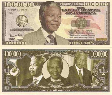 Nelson Mandela South African Anti Apartheid Politician Dollar Bills X2