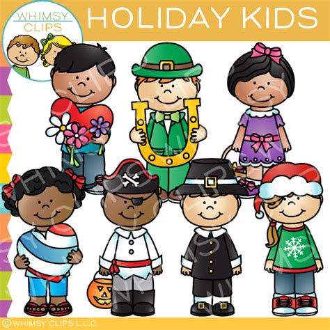 Holiday Kids Clip Art Images And Illustrations Whimsy Clips