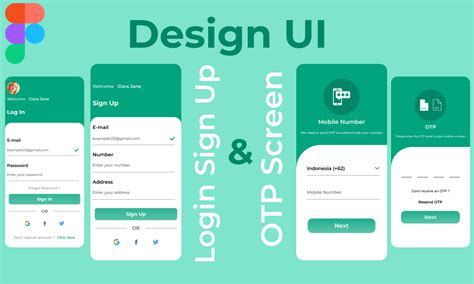 Design Ui App Login Sign Up Otp Screen Grafica Di Bagus Daru Irawan