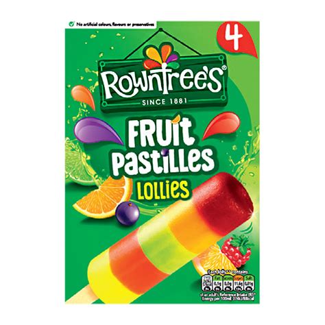 Rowntrees Fruit Pastilles Ice Lollies 4x65ml Co Op