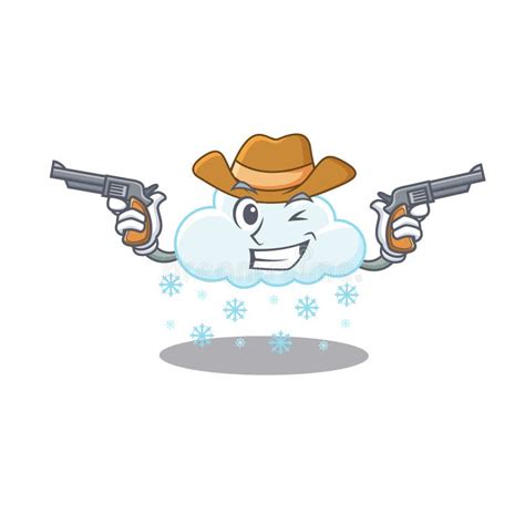 Cowboy Snowflake Character Cartoon Style Stock Vector Illustration Of