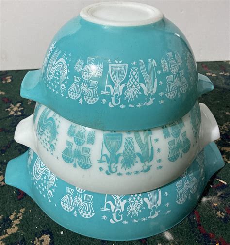 Rare Vintage Pyrex Amish Butterprint Cinderella Mixing Nesting Bowls