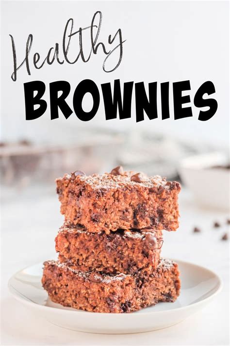 Three Brownies Stacked On Top Of Each Other With The Words Healthy