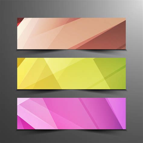 Abstract Colorful Elegant Geometric Banners Set 255994 Vector Art At