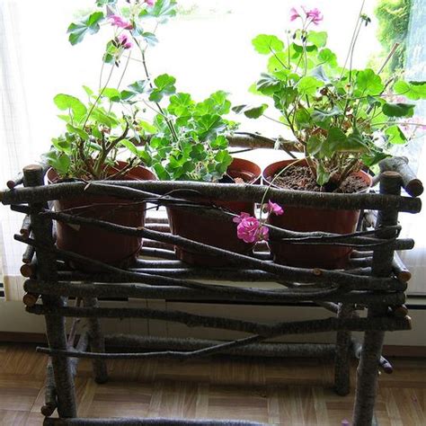 Twig Planter 2 Rustic Outdoor Decor Container Flowers Planters
