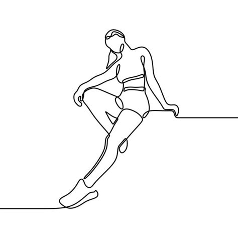 Premium Vector Continuous Line Drawing Of Exercising Woman