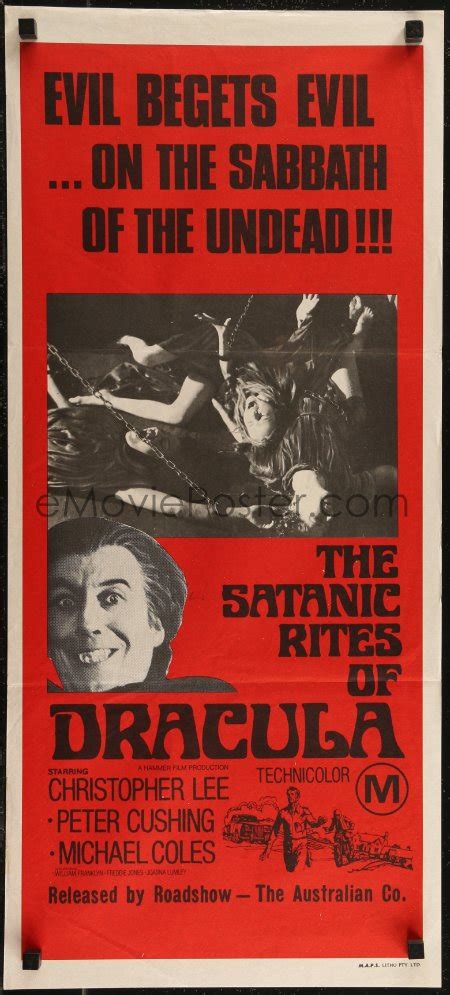 2y0512 Satanic Rites Of Dracula Aust Daybill 1974