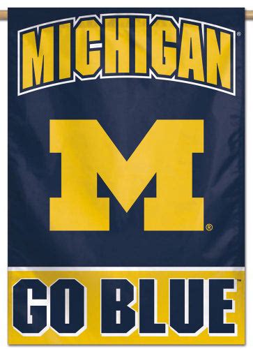 Michigan Wolverines Go Blue Official Ncaa Premium 28x40 Wall Banner