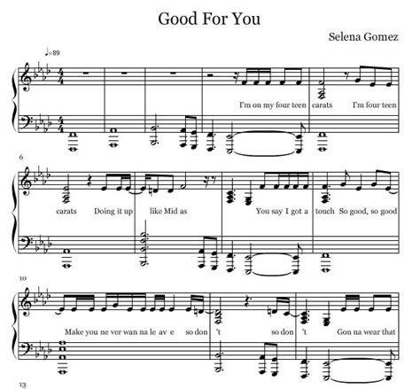 Selena gomez is an american singer, songwriter, actress, and television producer. Selena Gomez — Good For You Piano Sheets | Piano sheet ...