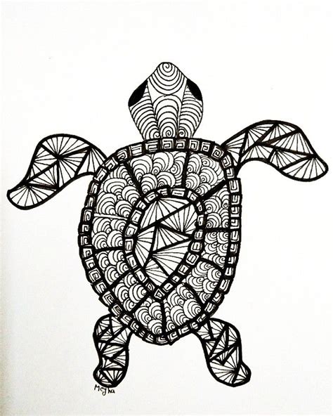 Turtle Pen Art Zentangle Art Doodle Art