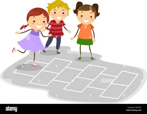 Illustration Of Kids Playing Hopscotch Stock Photo Royalty Free Image