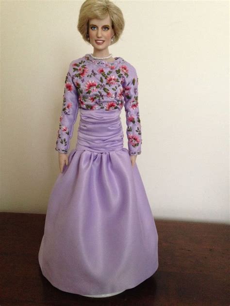 Franklin Mint Princess Diana Purple Embroidered Gown Dress For Vinyl