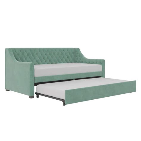 Little Seeds Monarch Hill Ambrosia Teal Velvet Upholstered Twin Daybed