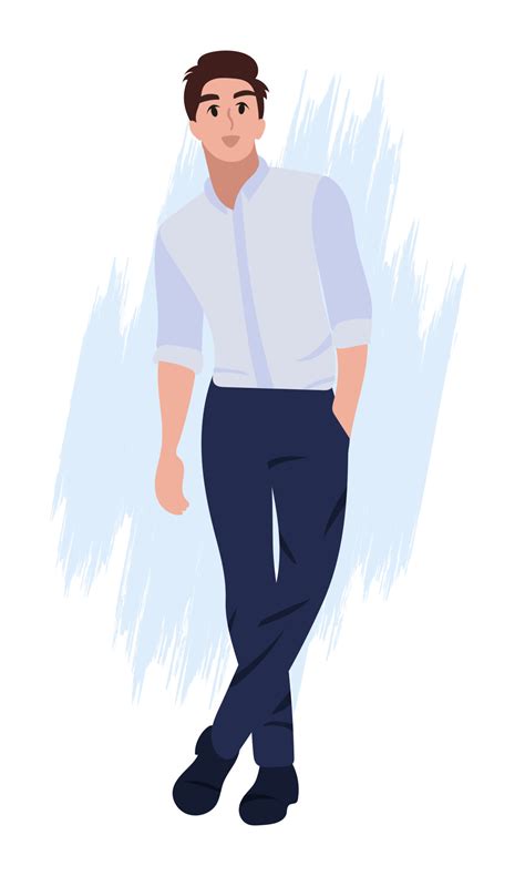 Vector Illustration Handsome Cool Men With Casual Clothes Cartoon