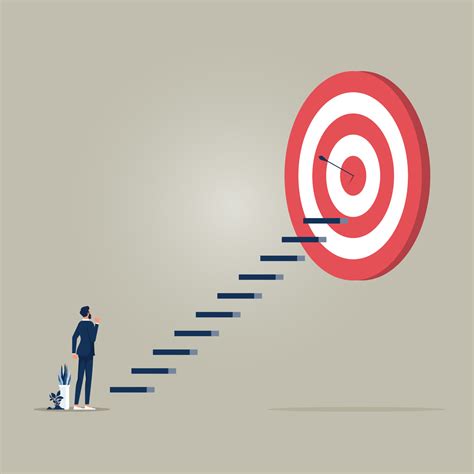 business goal or objective vector concept with businessman stands on the way to achieve the goal