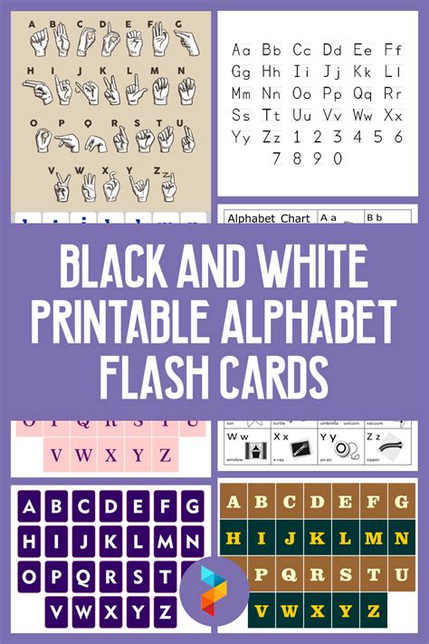 8 Best Black And White Printable Alphabet Flash Cards