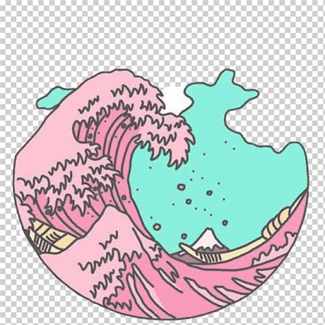 Free Download The Great Wave Off Kanagawa Japan Drawing Anime Pastel