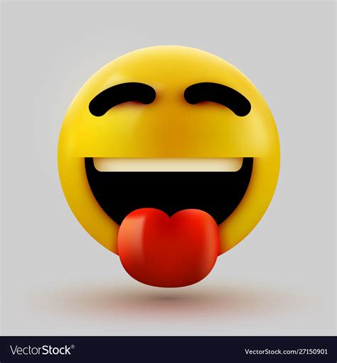 Emoji 3d Smiling Face With Stuck Out Tongue Vector Image