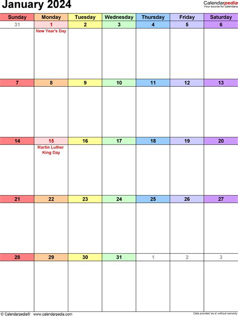 January 2024 Calendar Templates For Word Excel And Pdf