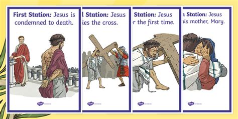 Stations Of The Cross Display Posters Lent Easter Stations