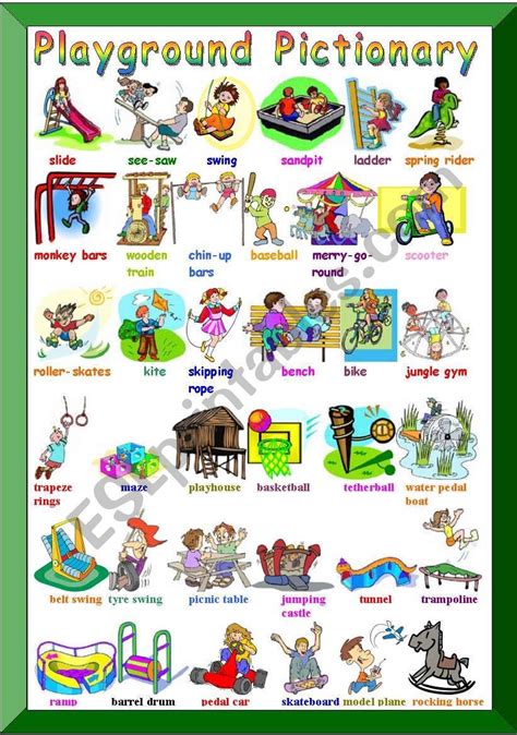 Playground Pictionary Worksheet Learning English For Kids English