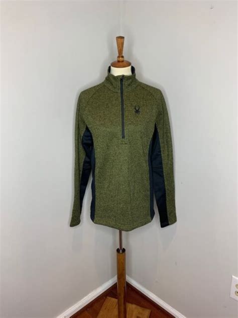 Spyder Green Pullover 12 Zip Jacket Coat Medium M Ebay