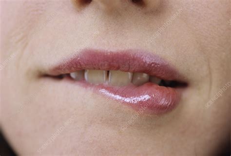 Woman Biting Her Lip Stock Image M2450959 Science