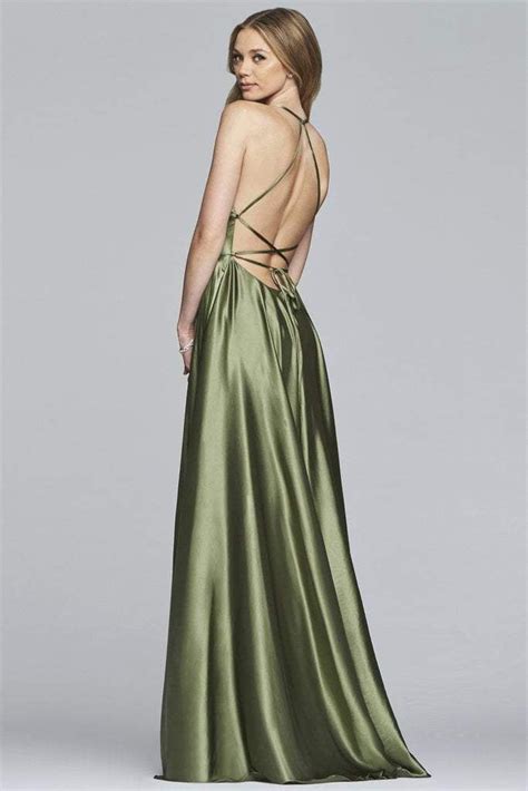 Faviana S10211 Strappy Open Back Charmeuse A Line Dress In 2021