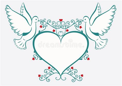 Doves With Heart Stock Vector Illustration Of Heart 33887307
