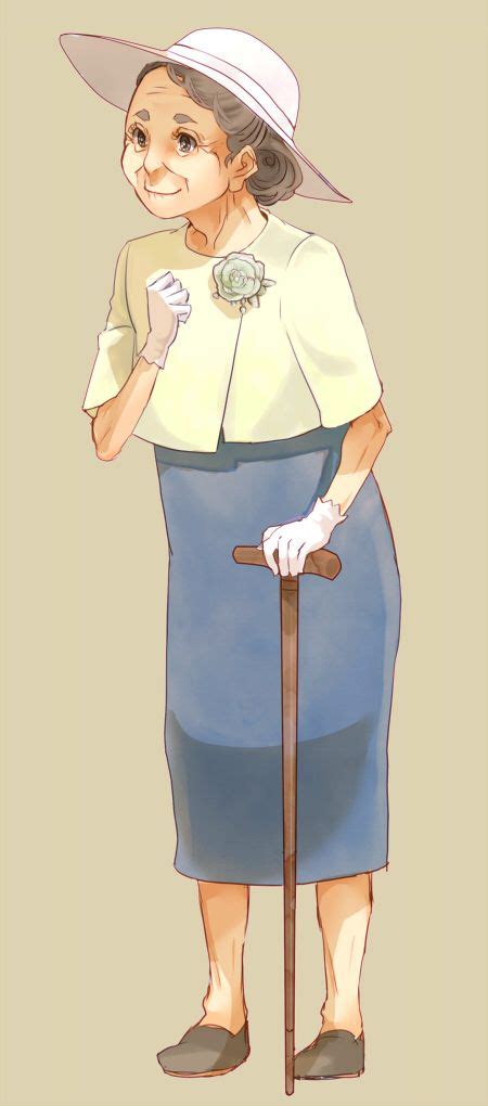 Cute Little Old Granny Old Anime Grandma Character Design Animation