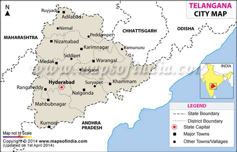 Telangana In India Map