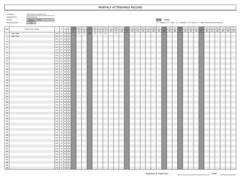Employee Attendance Calendar The Spreadsheet Page