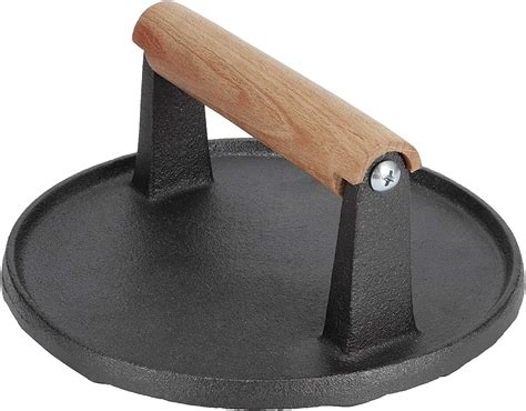 Cast Iron Grill Bacon Pressbbq Round Heavy Duty Grill