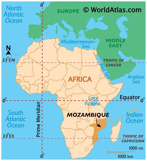 Mozambique Latitude Longitude Absolute And Relative Locations World