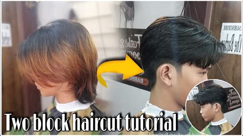 two block haircut tutorial trend korean style pinoy barber youtube