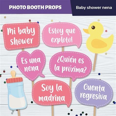 Photo Props Baby Shower Nena Carteles Imprimibles 12000 En Mercado