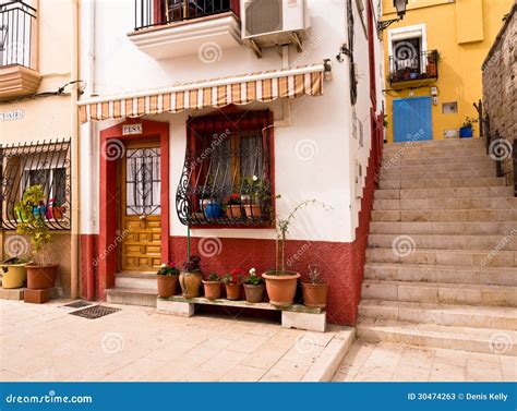 Colourful Old Houses In Alicante Spain Editorial Stock Photo Image