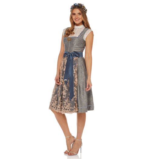 alpenherz dirndl cecilia in blau